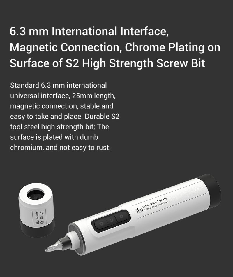 Generic iFu 6.3mm LED Electric Screwdriver Set White 18.50 x 3.70 x 7cm  - Image 3