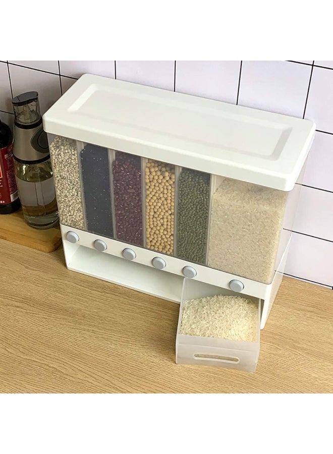 Generic - Wall-mounted Grains Food Dispenser White 40x17x24.5cm - Image 1