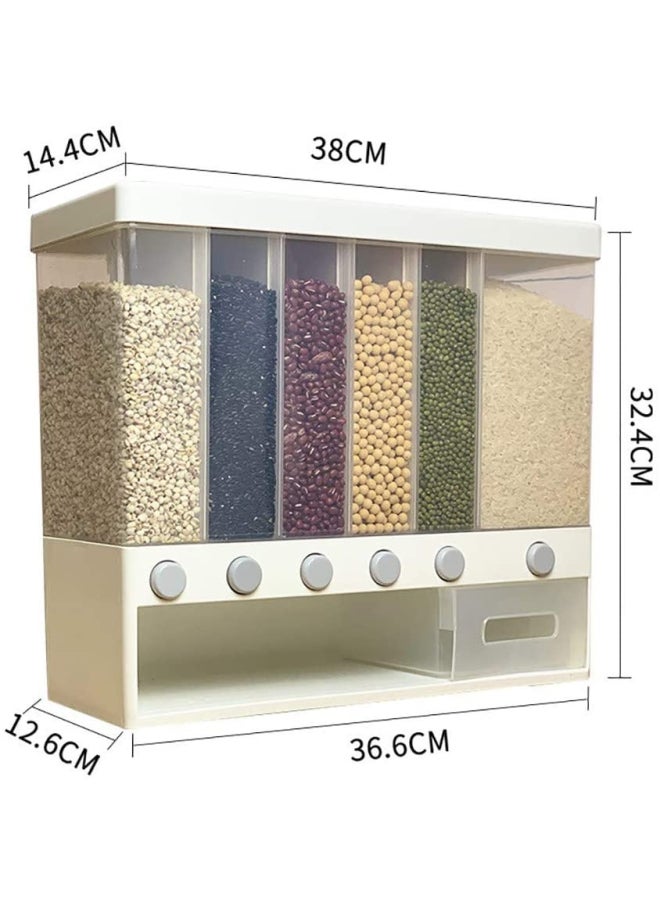 Generic - Wall-mounted Grains Food Dispenser White 40x17x24.5cm - Image 1
