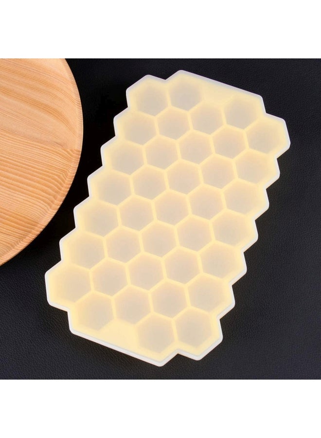 Silicone Honeycomb Ice Cube Mold With Lids Yellow/Clear 21 x 12 x 2cm  - Image 2