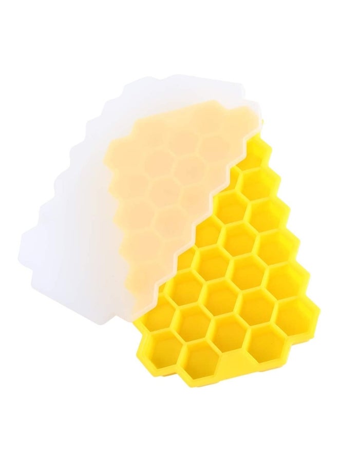 Silicone Honeycomb Ice Cube Mold With Lids Yellow/Clear 21 x 12 x 2cm  - Image 4