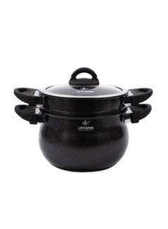 Life Smile Pack Of 3 Cookware Set Black Stock Pot (1x20), Steamer (1x20)cm  - Image 1