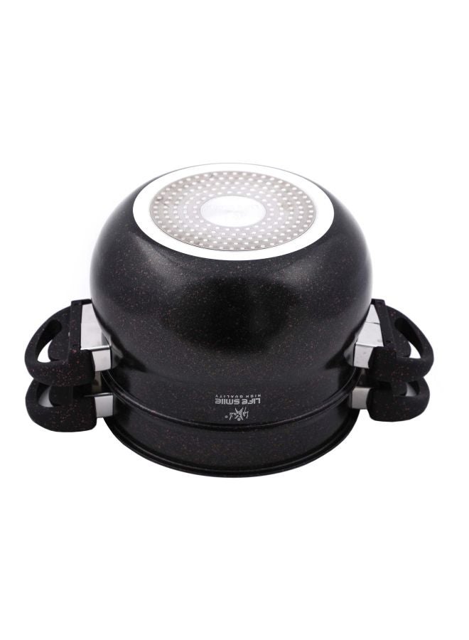 Life Smile - Pack Of 3 Cookware Set Black Stock Pot (1x20), Steamer (1x20)cm - Image 1