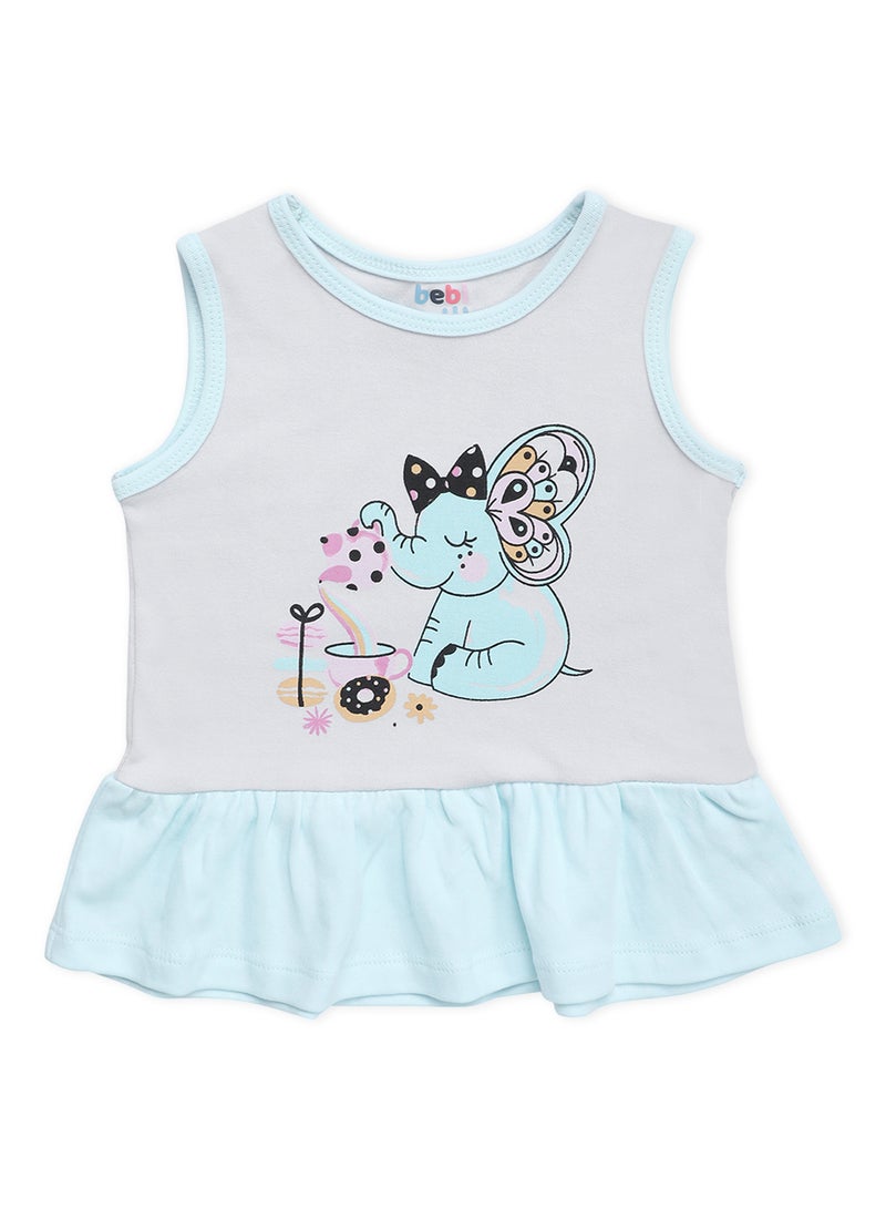 Baby Girls  2-Piece Cotton Sleeveless Dress Set Grey/Sky Blue - v1603874363/N38469826V_3