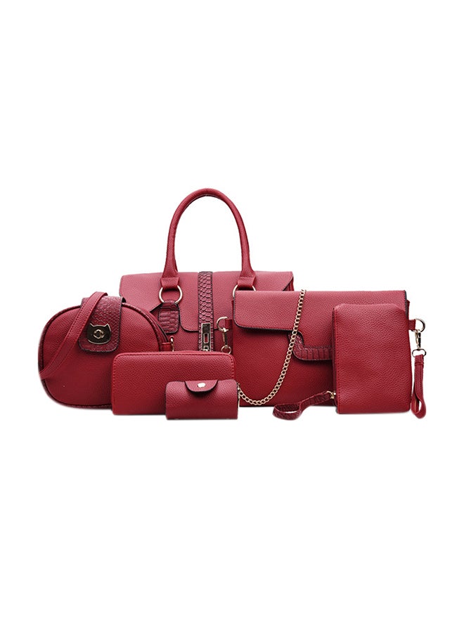 6-Piece Fashion Bags Red  - Image 1