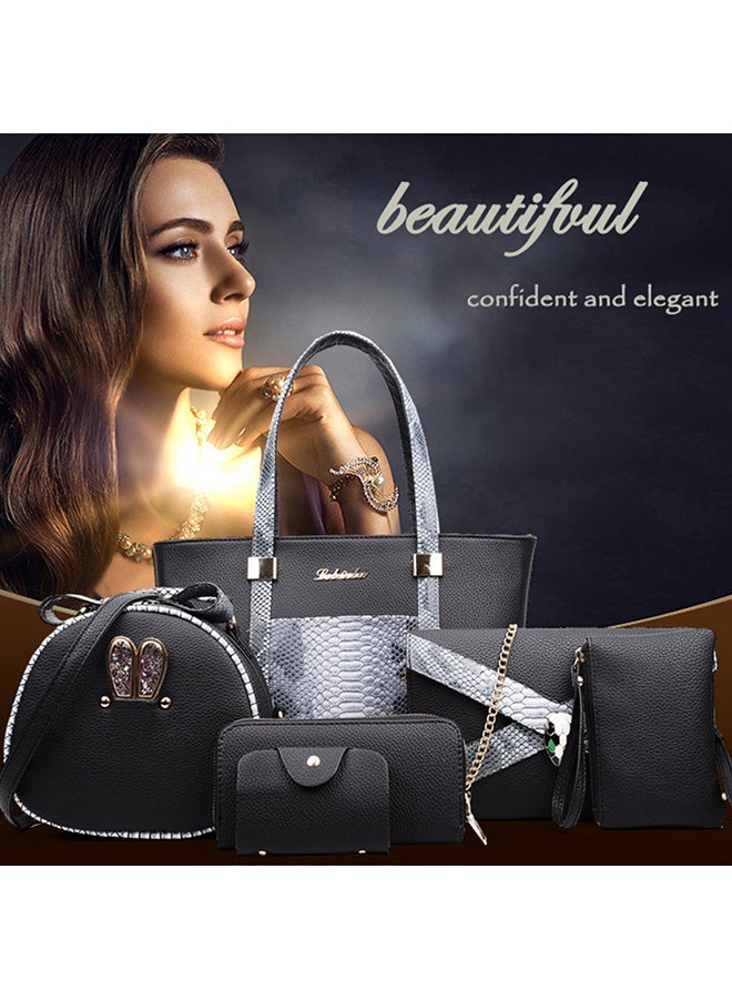 6-Piece Fashion Bags Black  - Image 2