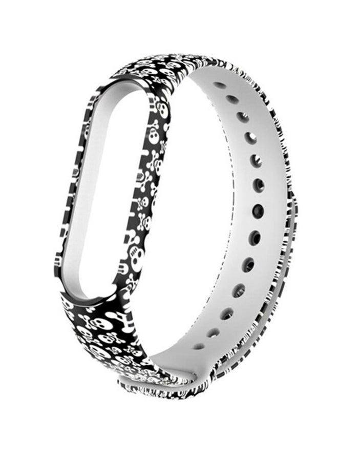 INEIX Soft Silicone Replacement Strap For Xiaomi Mi Band 5 White/Black - Image 1