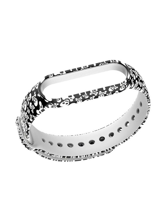 INEIX Soft Silicone Replacement Strap For Xiaomi Mi Band 5 White/Black - Image 3