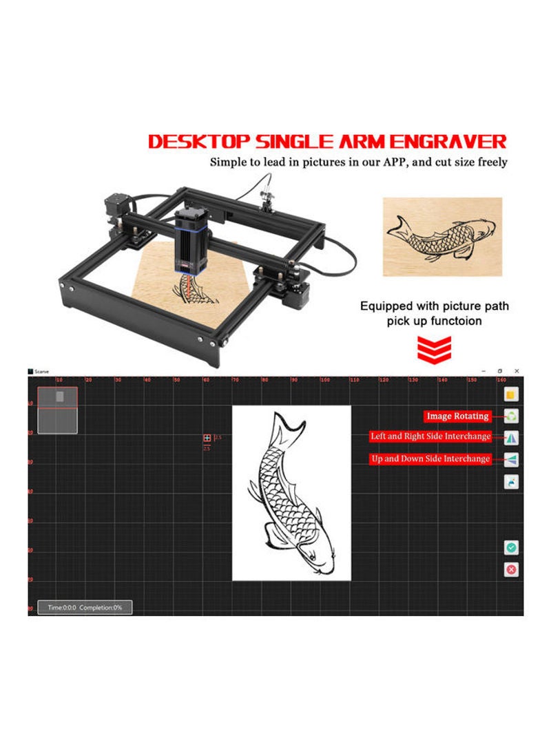 آلة نقش وحفر مكتبية محمولة بذراع واحد تناسب جميع الأجهزة، مزودة برأس نحت صغير وقطع الحفر والنحت، يمكنك تركيبها بنفسك أحمر 17.5سم - Image 5