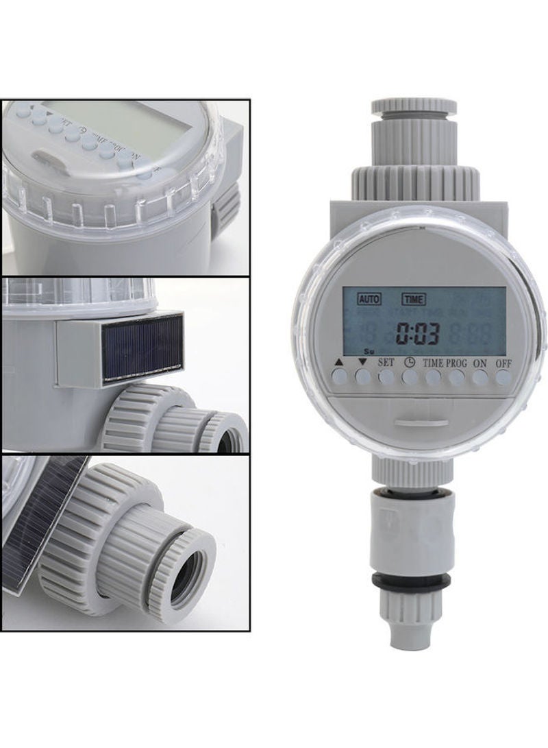 Generic - Solar Power LCD Screen Garden Irrigation Controller Timer Grey 12.5cm - Image 1