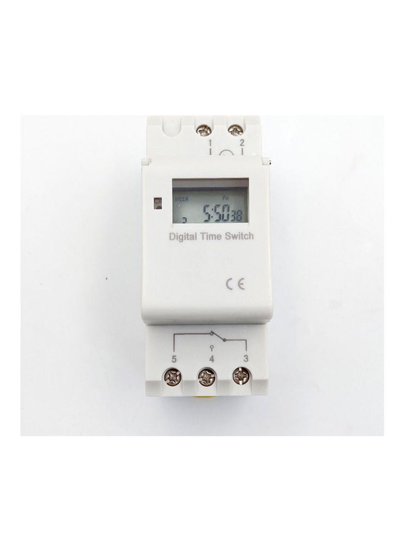 Programmable Time Switch Relay Control Digital Timer White 15cm  - Image 1