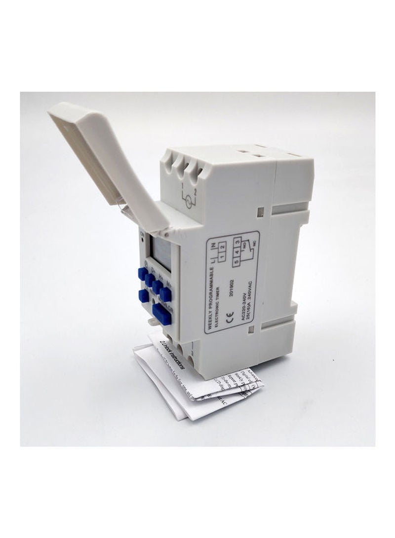 Programmable Time Switch Relay Control Digital Timer White 15cm  - Image 3
