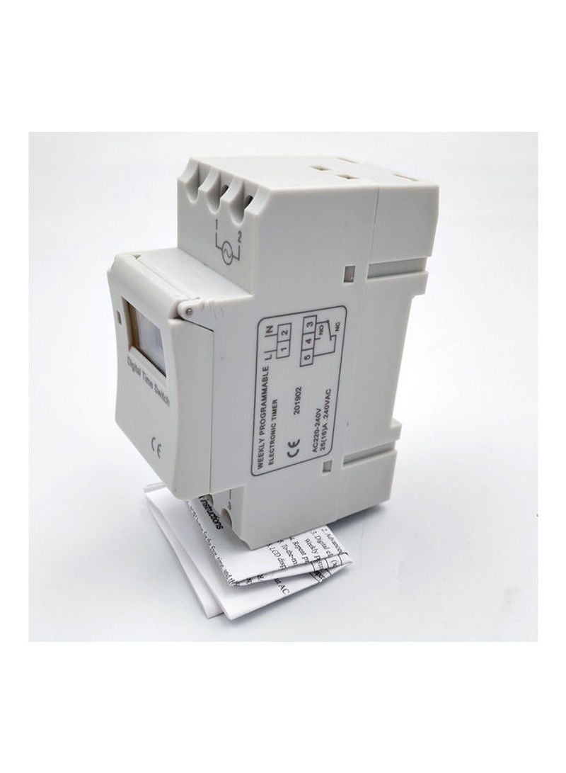 Programmable Time Switch Relay Control Digital Timer White 15cm  - Image 4