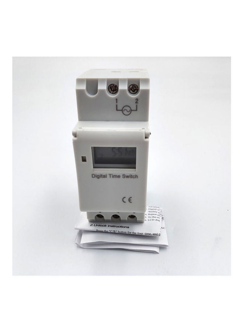 Programmable Time Switch Relay Control Digital Timer White 15cm  - Image 5