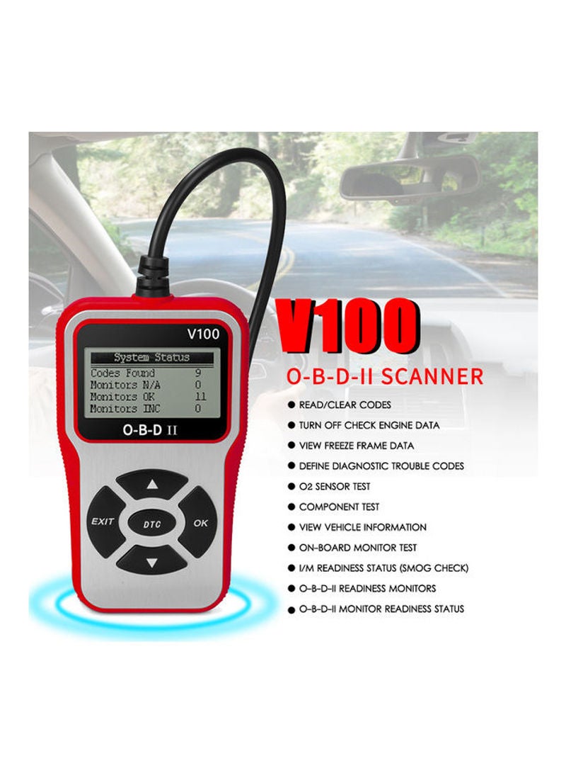 Universal O-B-D II Car Engine Scanner Red 18.5cm  - Image 2