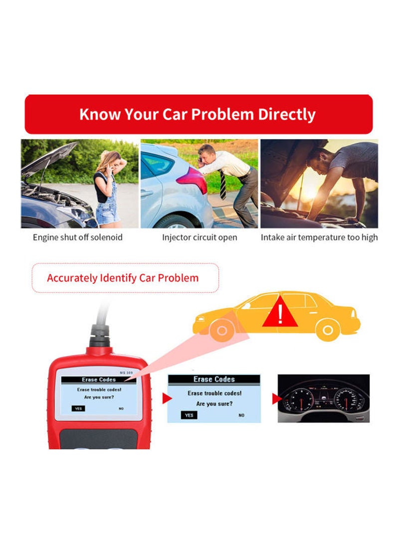 Multi-function Automotive Health Diagnostic Scanner Red 11cm  - Image 2