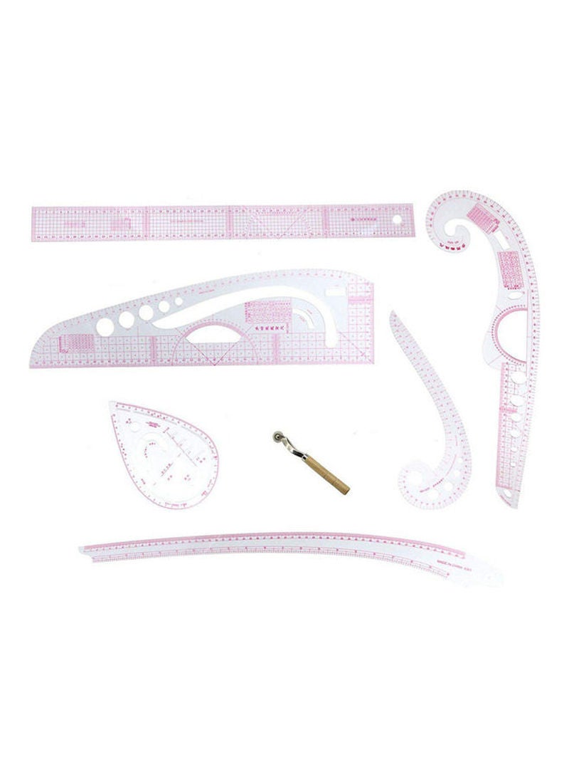 7-Piece Multi-Function Sewing Dress Ruler Set Multicolor 30cm  - Image 1