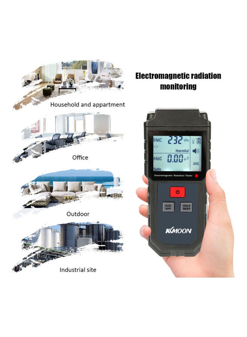 KKmoon - LCD Electromagnetic Radiation Tester Black 16.5cm - Image 1