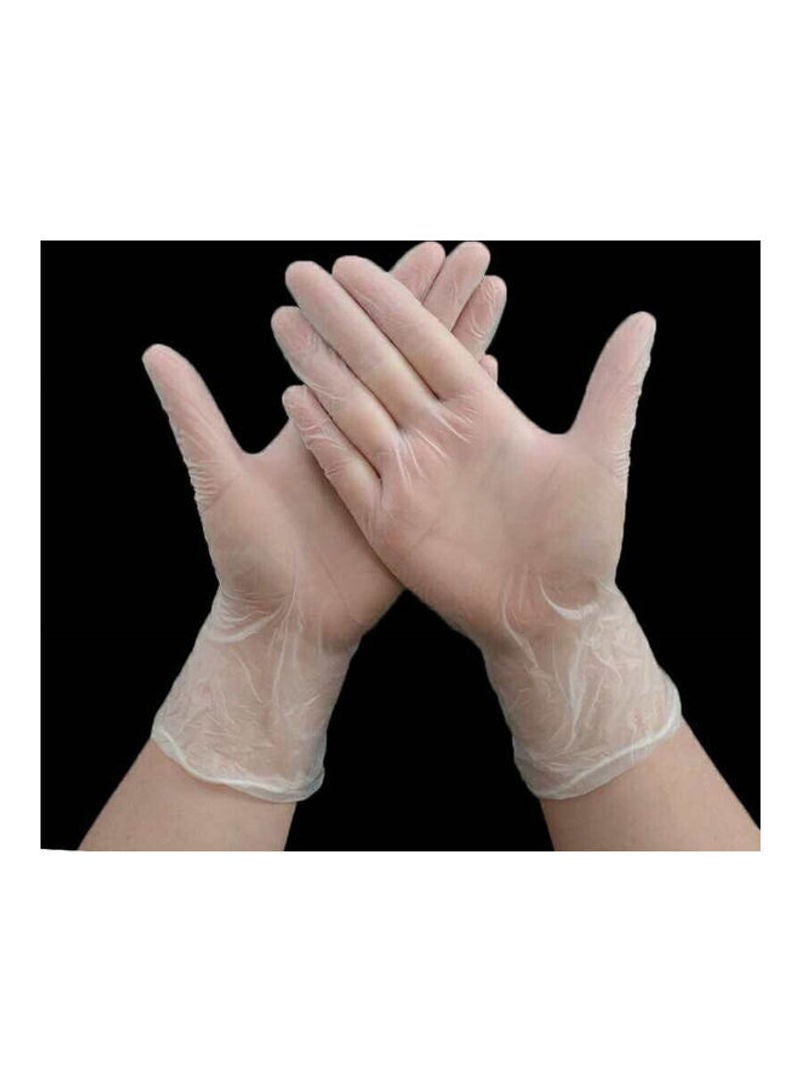 Powder Free Vinyl Disposable Plastic Gloves Latex Food Safe Box of 100 Extra Large Clear 23cm Clear 23cm - Image 3