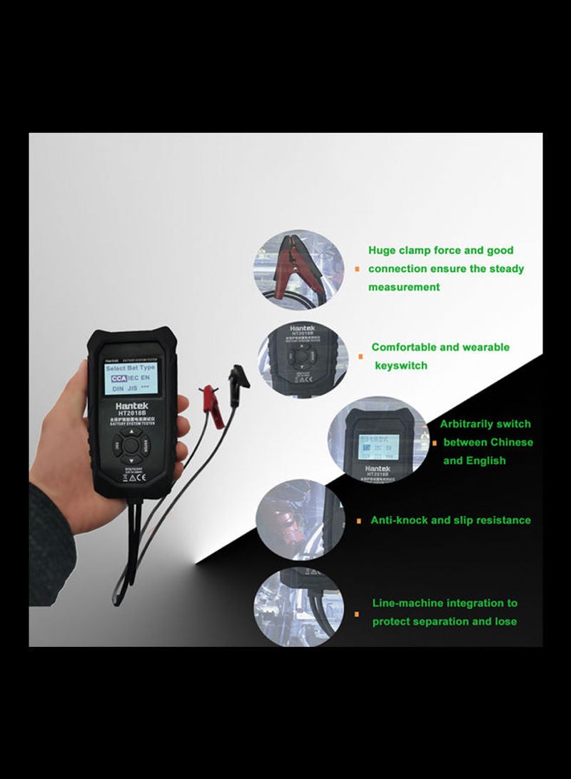 LCD Digital Vehicle Battery Diagnostic Tester Black 25cm  - Image 3