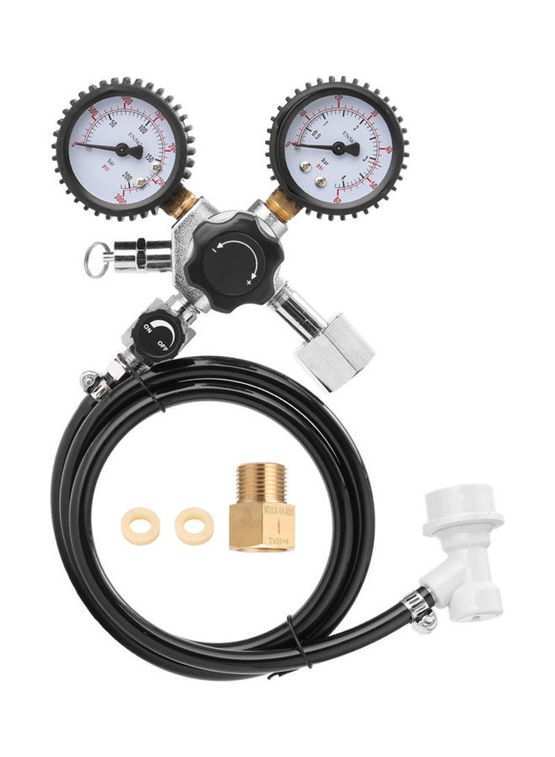 CO2 Keg Regulator Safety Pressure Gauge With Accessory Multicolor 18cm - Image 1
