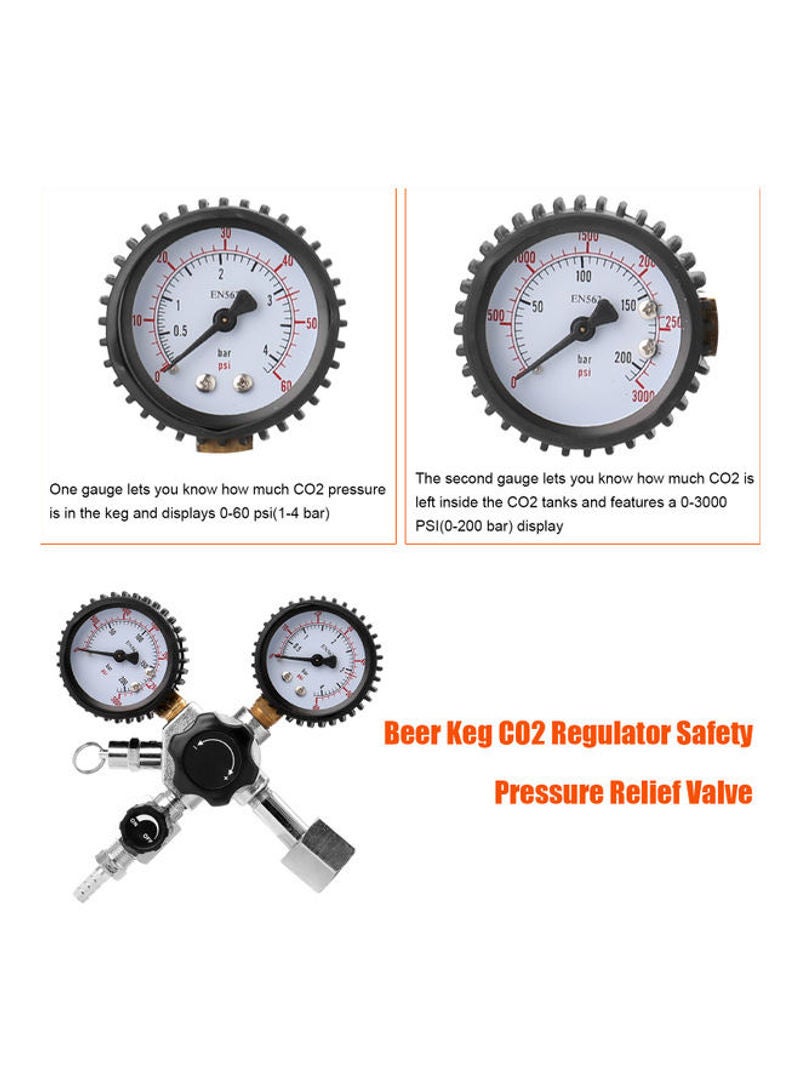 CO2 Keg Regulator Safety Pressure Gauge With Accessory Multicolor 18cm - Image 4