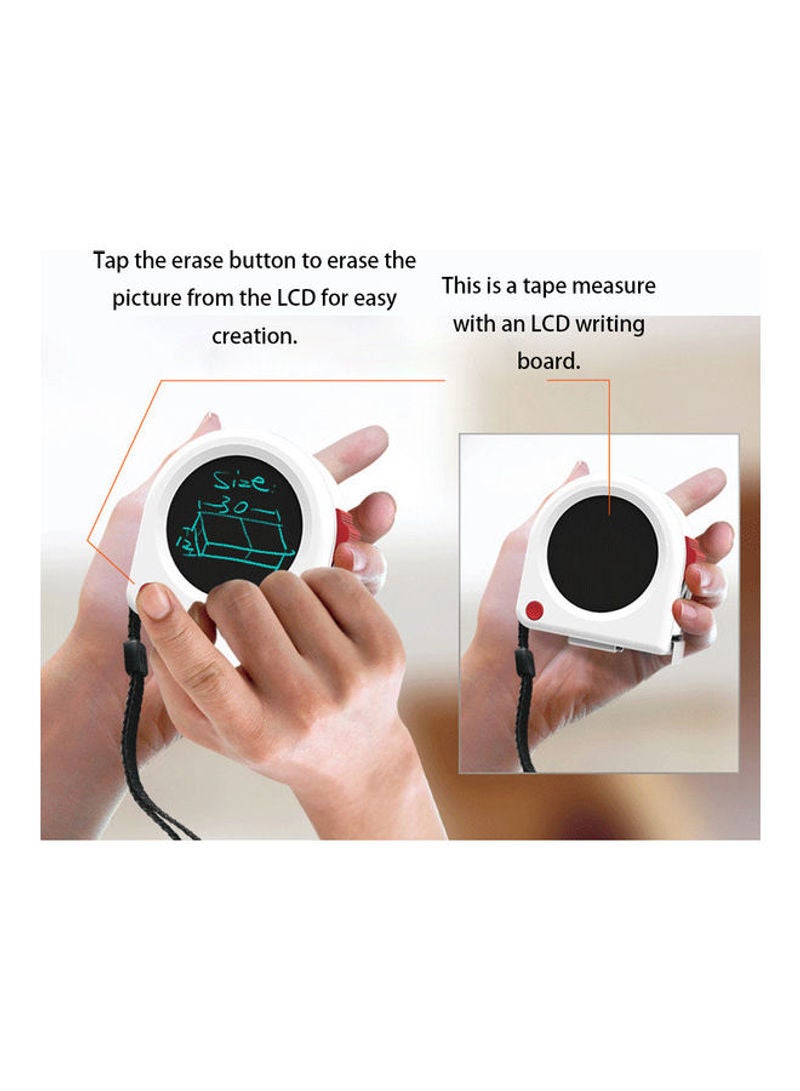 شريط قياس محمول عالي الدقة مع لوح كتابة LCD متعدد الألوان 8سم  - Image 4