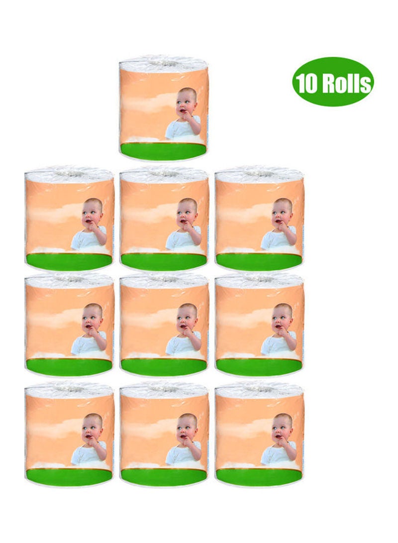 Generic 10 Piece Wood Pulp Toilet Paper Roll White 53cm  - Image 1