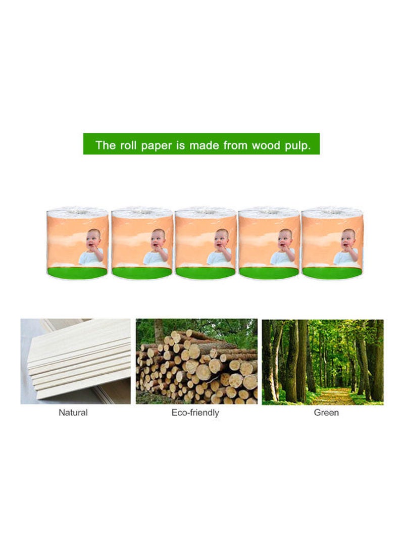 Generic 10 Piece Wood Pulp Toilet Paper Roll White 53cm  - Image 2