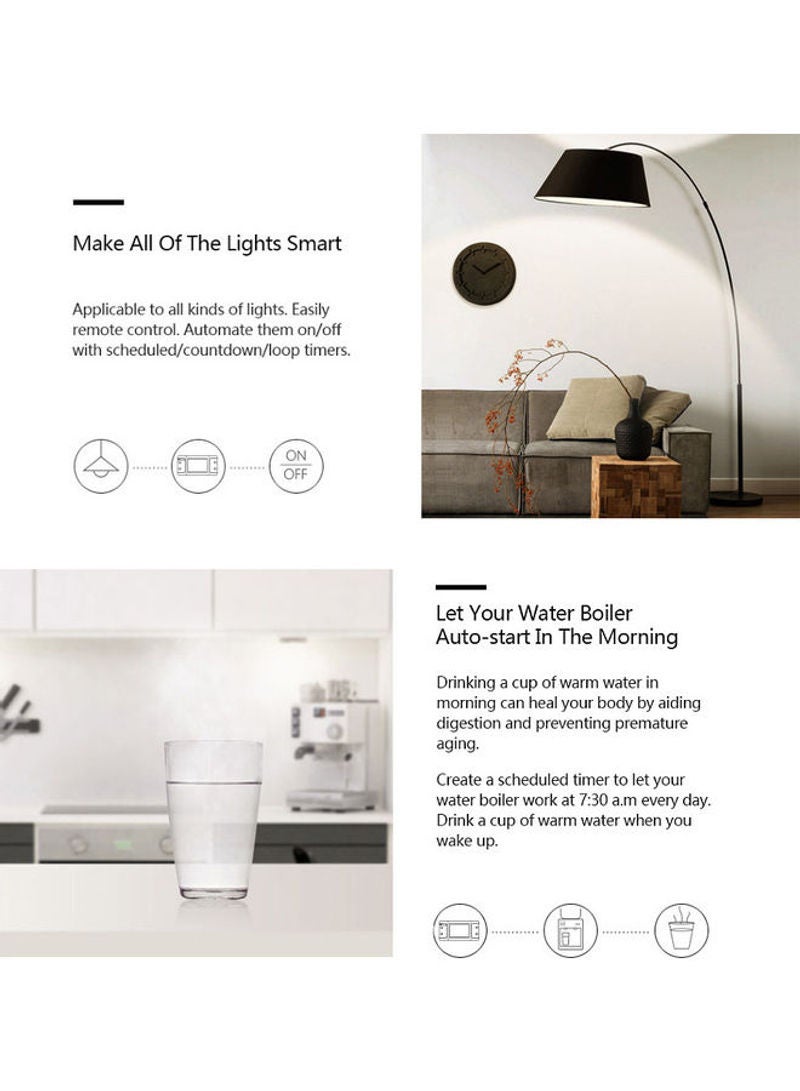 Wi-Fi Remote Control Smart Switch White 9cm - Image 2