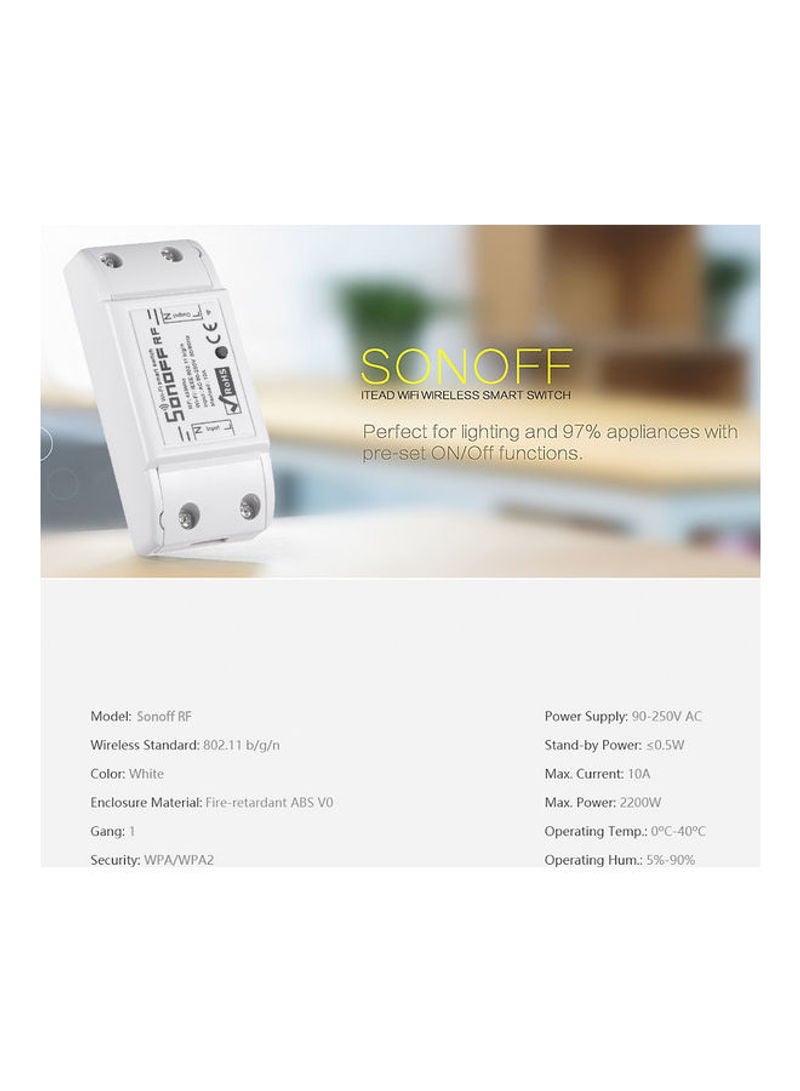 Wi-Fi Remote Control Smart Switch White 9cm - Image 3