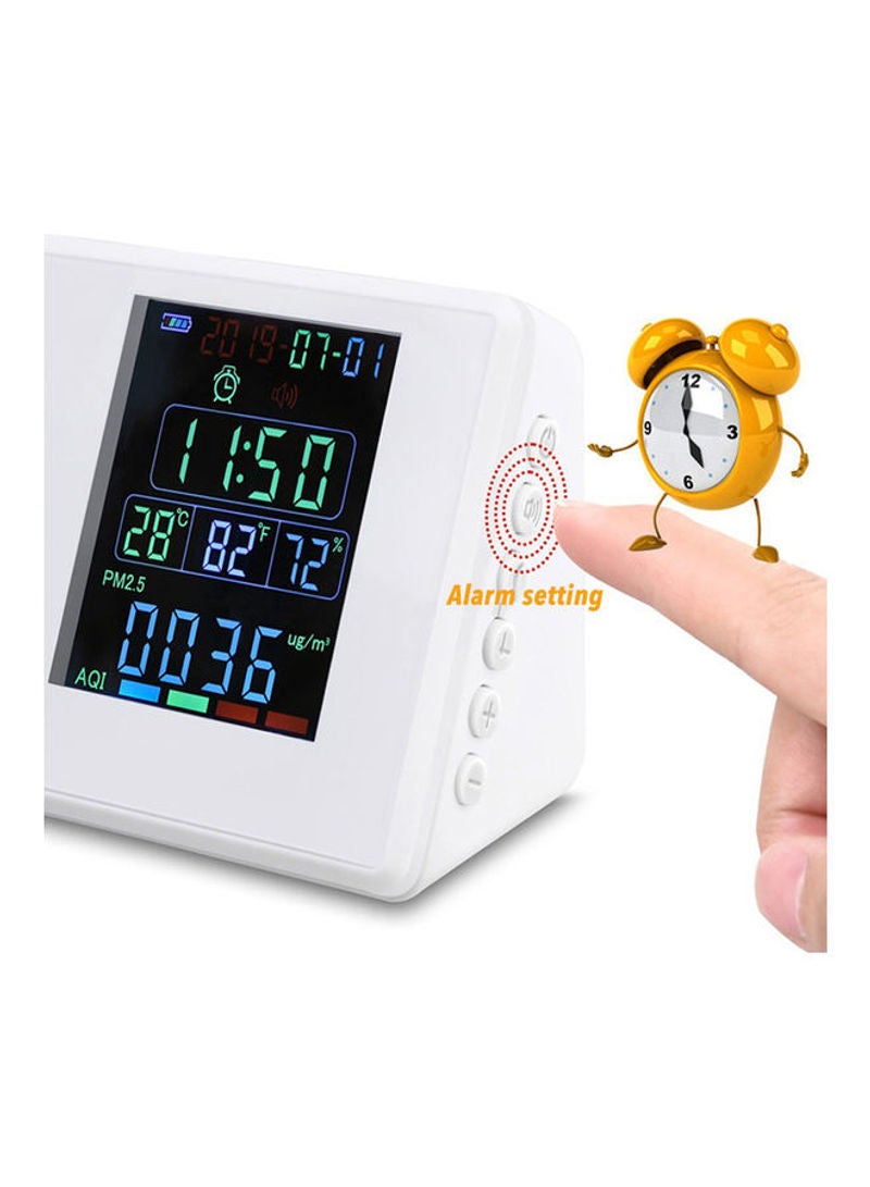Digital Air Quality Monitor Gas Detector With Alarm Clock White 13cm  - Image 2