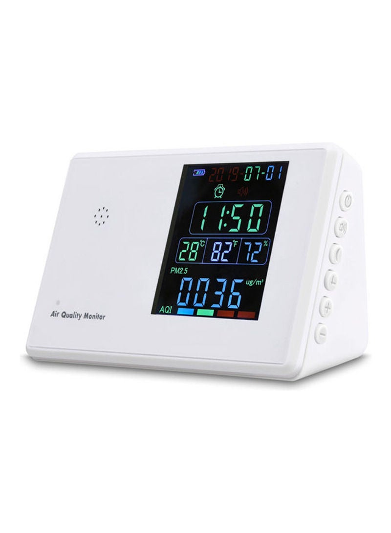 Digital Air Quality Monitor Gas Detector With Alarm Clock White 13cm  - Image 5