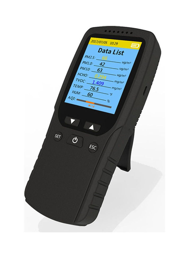 8-In-1 Digital Display Air Quality Analyser Tester Black 17.4cm - Image 4