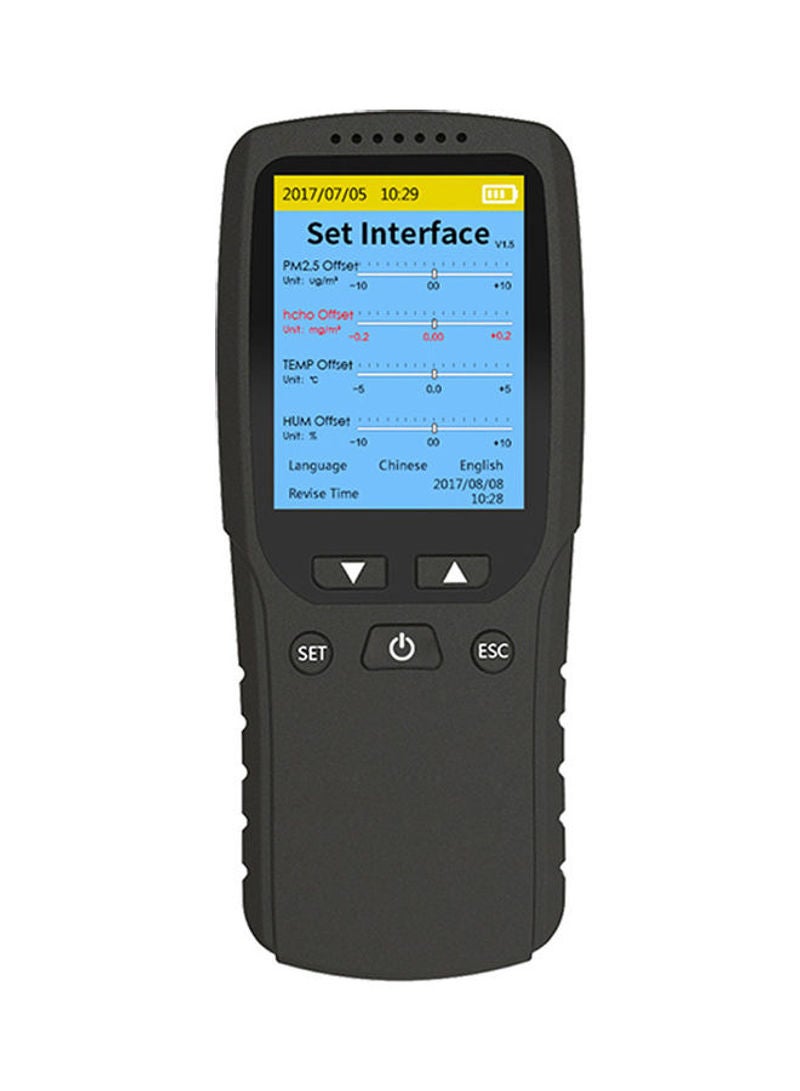 8-In-1 Digital Display Air Quality Analyser Tester Black 17.4cm - Image 5