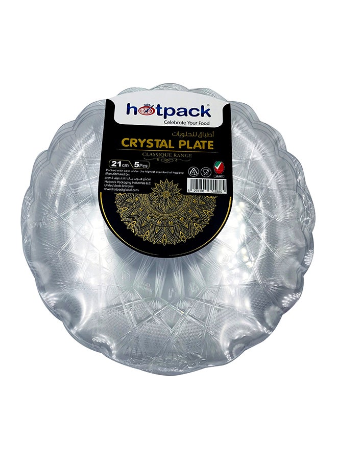 Hotpack 5-Pieces Crystal Plate Clear 21x5cm 