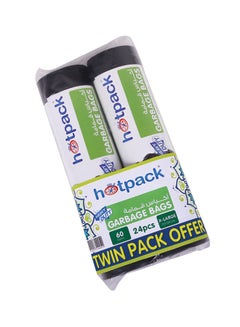 Hotpack 24-Piece Heavy Duty Garbage Roll X-Large  60 Gallon Black 95x120cm  - Image 1