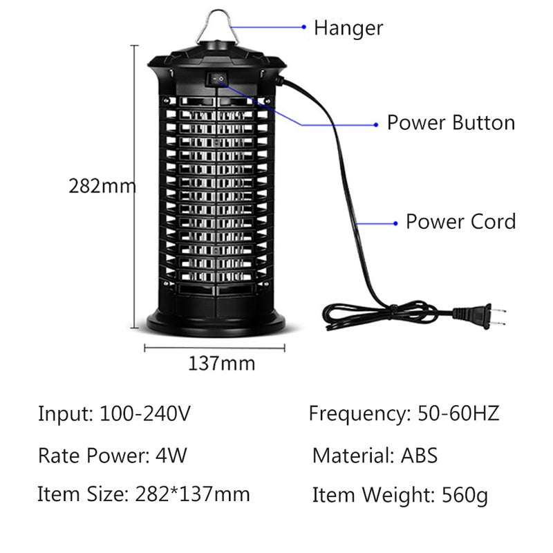 Generic Electric Bug Zapper Mosquito Killer Black 29 x 14.50 x 14.50cm  - Image 2