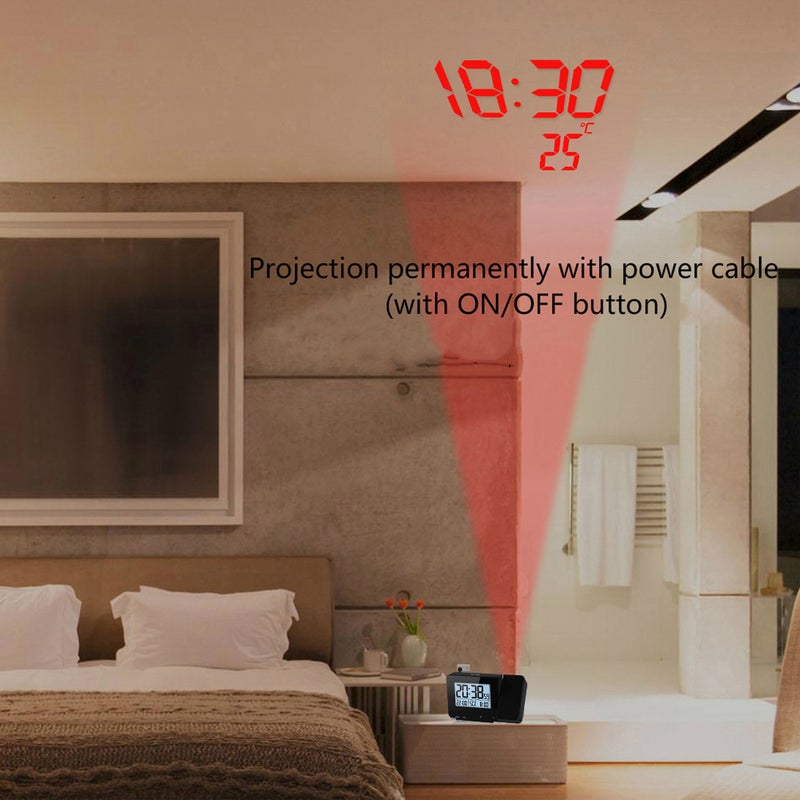 Projection Alarm Clock Black 14.50 x 5 x 9.50cm  - Image 1
