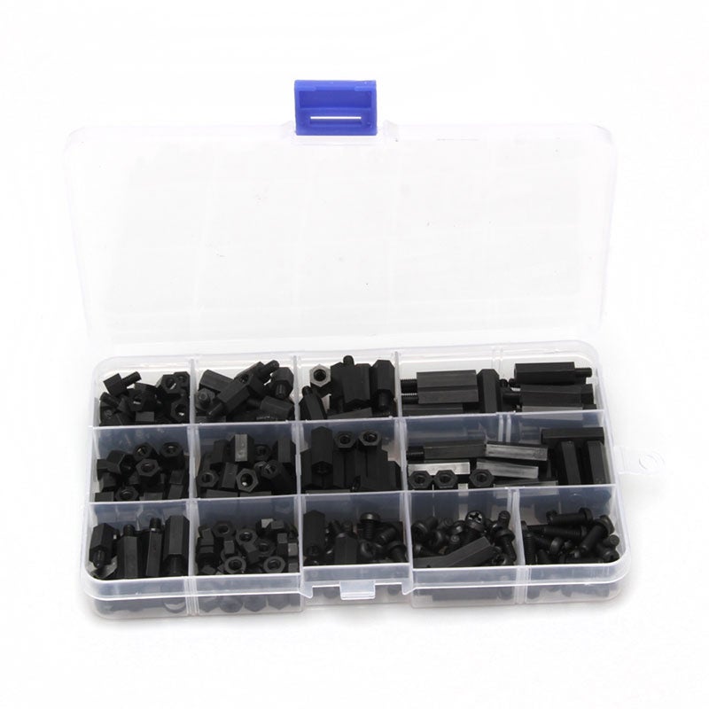 260-Piece M3 Hex Screw With Storage Box Black 17.80 x 2.30 x 10.50cm  - Image 1