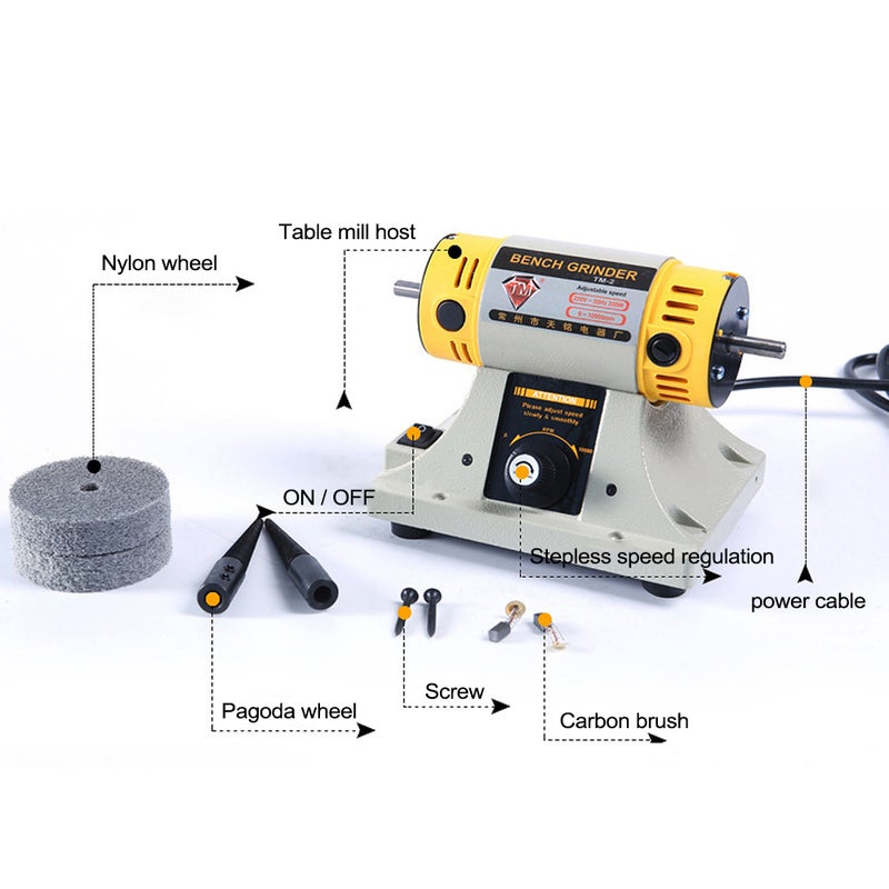 Multifunctional Mini Desktop Polisher Machine Tool Multicolour 27 x 14.50 x 15.80cm