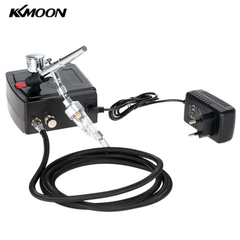 Gravity Feed Dual Action Airbrush And Compressor Kit Black 20 x 12 x 13cm