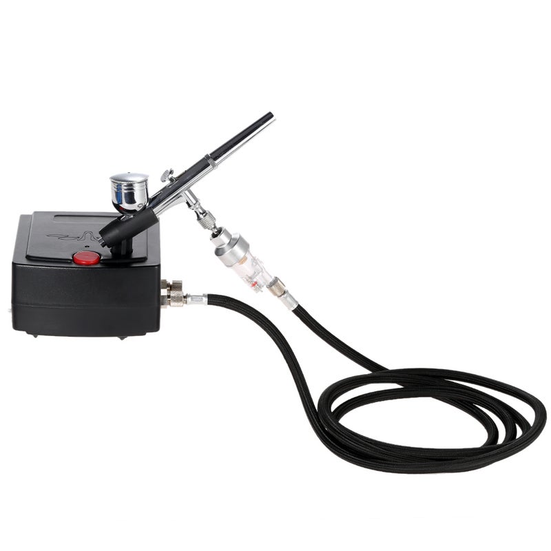 Gravity Feed Dual Action Airbrush And Compressor Kit Black 20 x 12 x 13cm