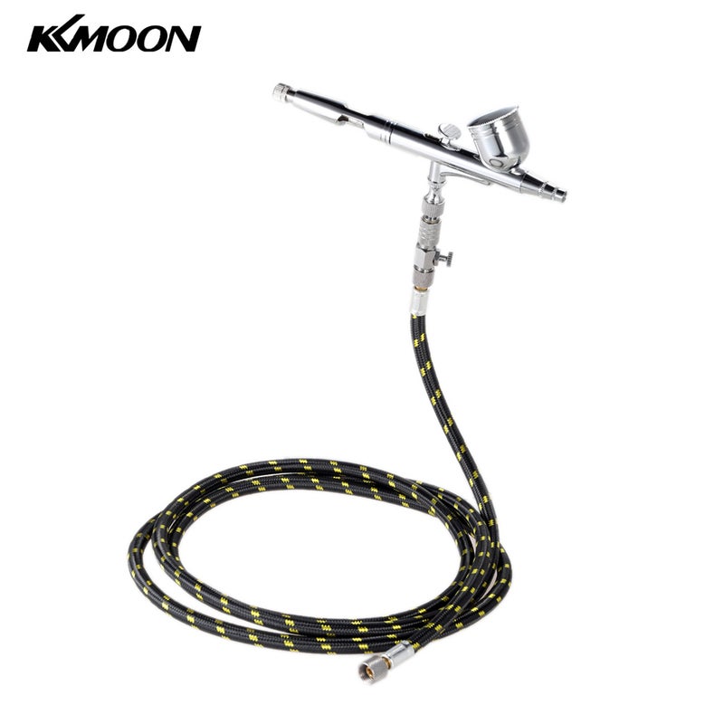 KKmoon Gravity Feed Double Action Paint Sprayer Kit Black 24.50 x 7 x 17cm - Image 1