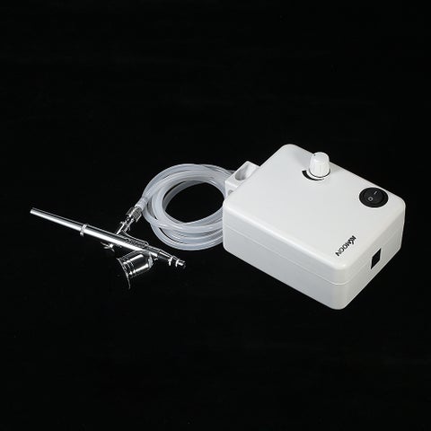 Multi-Purpose Dual Action Airbrush Mini Air Compressor Set White 23.50 x 8.20 x 17cm