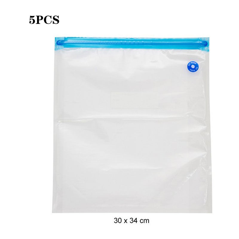 5-Piece Vacuum Storage Food Saver Seal Bag Set Multicolour 30 x 3 x 17cm - Image 1