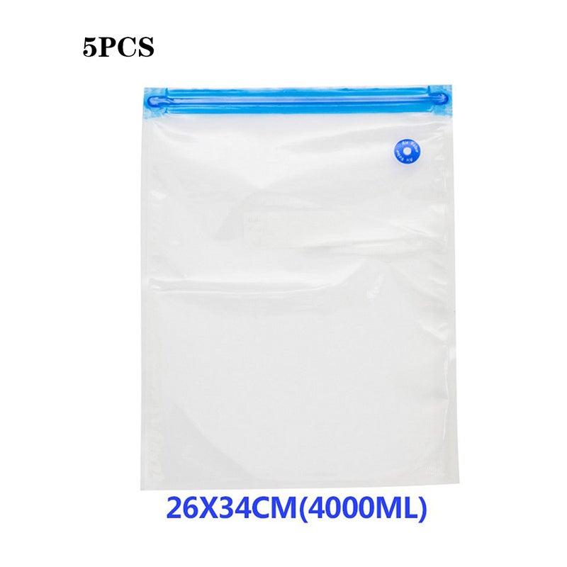 5-Piece Vacuum Storage Food Saver Seal Bag Set White 26 x 3 x 17cm - Image 3