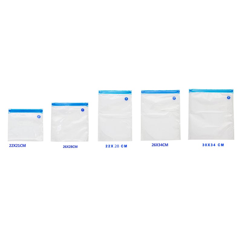 5-Piece Vacuum Storage Food Saver Seal Bag Set White 22 x 3 x 21cm - Image 4