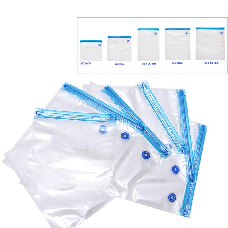 5-Piece Vacuum Storage Food Saver Seal Bag Set White 28 x 3 x 26cm - Image 3
