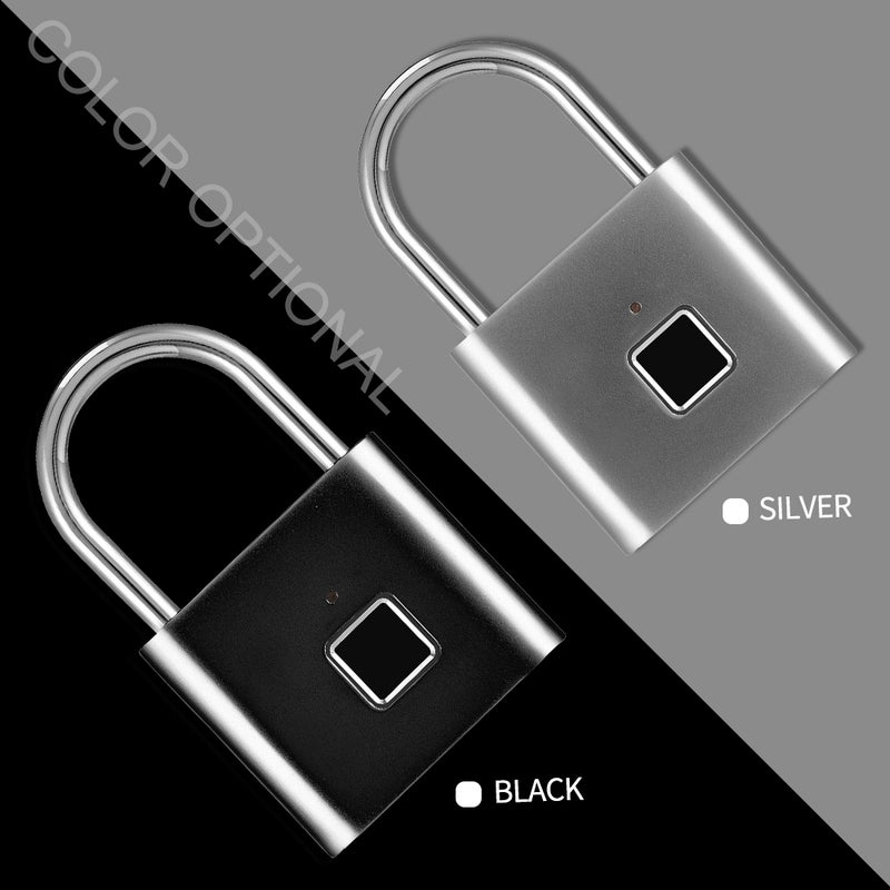 Smart Cabinet Anti-Theft Fingerprint Padlock Black 10 x 1.60 x 5.60cm  - Image 4
